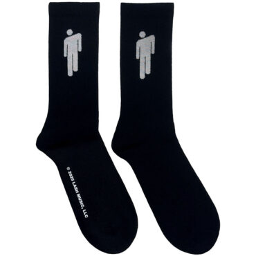 Billie Eilish Terry Socks: White Blohsh (Black) (UK Size 7 - 11)
