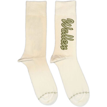 Morgan Wallen Ankle Socks: Green Logo Baseball (Natural) (UK Size 7 - 11)