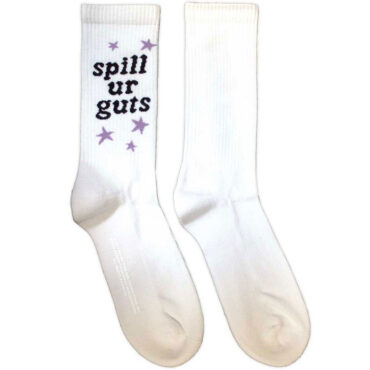 Olivia Rodrigo Terry Socks: Spill Your Guts (White) (UK Size 4 - 7)