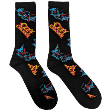 Ozzy Osbourne Ankle Socks: Logos & Bats (Black) (UK Size 4 - 7)