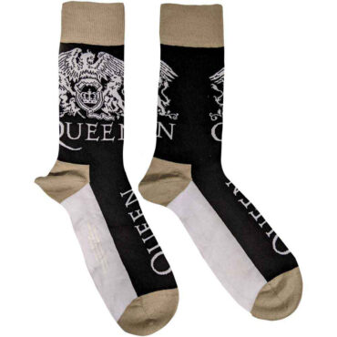 Queen Ankle Socks: Crest & Logo (Black) (UK Size 4 - 7)