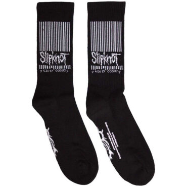 Slipknot Terry Socks: Barcode & Tribal S (Black) (UK Size 4 - 7)