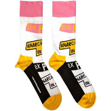 The Sex Pistols Ankle Socks: Anarchy In The UK (White) (UK Size 4 - 7)