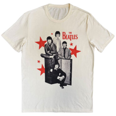 The Beatles T-Shirt: Red Stars (Natural)
